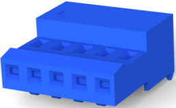 Buchsengehäuse, 5-polig, RM 2.54 mm, abgewinkelt, blau, 3-640442-5