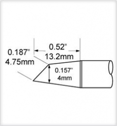 Lötspitze, Hufform, (D x L x B) 4 x 13.2 x 4 mm, 330 °C, STV-DRH440A