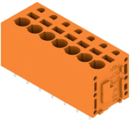 Leiterplattenklemme, 7-polig, RM 5.08 mm, 0,12-2,5 mm², 20 A, Federklemmanschluss, orange, 1331490000