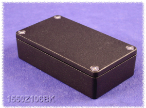 Aluminium Druckgussgehäuse, (L x B x H) 115 x 66 x 25 mm, schwarz (RAL 9005), IP66, 1550Z106BK