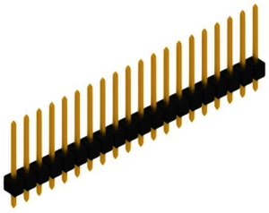 Stiftleiste, 20-polig, RM 2.54 mm, gerade, schwarz, 10048449