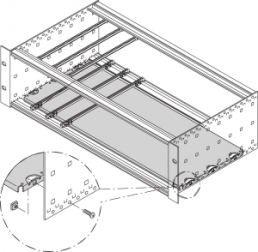 Montageplatte für 19''-Gehäuse und Baugruppenträger, 28 TE, 340 mm Leiterplattenlänge