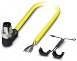Sensor-Aktor Kabel, M12-Kabelstecker, abgewinkelt auf offenes Ende, 5-polig, 5 m, PVC, gelb, 4 A, 1409632