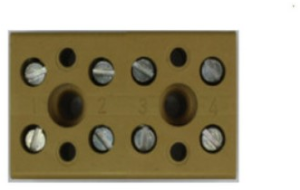 Klemmenleiste, 2-polig, 4,0 mm², Klemmstellen: 4, gelb, Schraubanschluss, 32 A