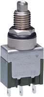 Drucktaster, 1-polig, metall, unbeleuchtet, 6 A/125 VAC, 3 A/30 VDC, IP67, MBN15SD8W01