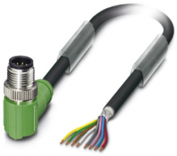 Sensor-Aktor Kabel, M12-Kabelstecker, abgewinkelt auf offenes Ende, 8-polig, 5 m, PUR, schwarz, 2 A, 1522833