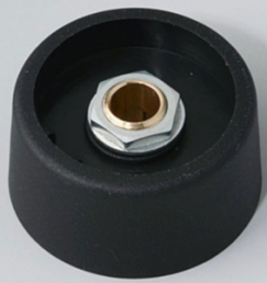 Drehknopf, 6.35 mm, Kunststoff, schwarz, Ø 31 mm, H 16 mm, A3131639