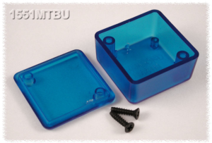 ABS Gehäuse, (L x B x H) 35 x 35 x 20 mm, blau/transparent, IP54, 1551MTBU