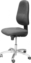 ESD-Stuhl "ERGO" anthrazit, Sitzhöhe 44-59 cm, mit Rollen für harte Böden