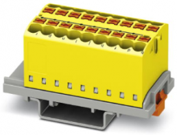 Verteilerblock, Push-in-Anschluss, 0,14-4,0 mm², 18-polig, 24 A, 8 kV, gelb, 3273050