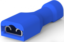 Isolierte Flachsteckhülse, 4,75 x 0,81 mm, 1,31 bis 2,08 mm², AWG 16 bis 14, Messing, verzinnt, blau, 3-520404-2