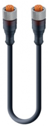 Sensor-Aktor Kabel, M12-Kabeldose, gerade auf M12-Kabeldose, gerade, 8-polig, 2 m, PUR, schwarz, 2 A, 106348