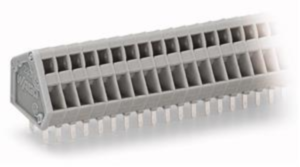 Leiterplattenklemme, 3-polig, RM 2.5 mm, 0,08-0,5 mm², 6 A, Käfigklemme, grau, 233-103