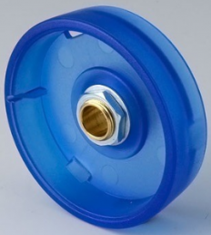 Drehknopf, 6 mm, Polycarbonat, blau, Ø 41 mm, H 14 mm, B8241066