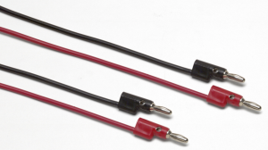 Messleitung mit (4 mm Stecker, abgewinkelt) auf (4 mm Stecker, abgewinkelt), 900 mm, schwarz/rot, PVC