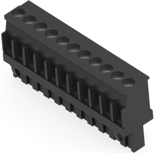 Leiterplattenklemme, 11-polig, RM 5 mm, 0,13-3,31 mm², 10 A, Schraubanschluss, schwarz, 1-2213935-1