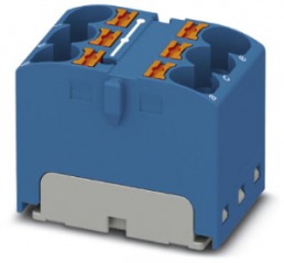Verteilerblock, Push-in-Anschluss, 0,2-6,0 mm², 6-polig, 32 A, 6 kV, blau, 3273792