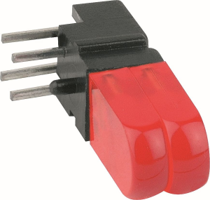 LED-Skalenleuchte, 2.4 V (DC), rot, 40 mcd, RM 2.54 mm, LED Anzahl: 2