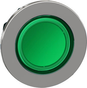 Frontelement, unbeleuchtet, tastend, Bund rund, grün, Einbau-Ø 30.5 mm, ZB4FH033