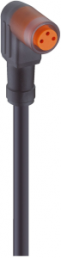 Sensor-Aktor Kabel, M8-Kabeldose, abgewinkelt auf offenes Ende, 3-polig, 10 m, PUR, schwarz, 4 A, 43578