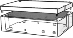 Polycarbonat Gehäuse, (L x B x H) 160 x 80 x 55 mm, lichtgrau (RAL 7035), IP65, MBM 168055