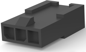 Steckergehäuse, 3-polig, RM 3 mm, gerade, schwarz, 1445049-3
