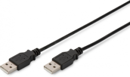 USB 2.0 Anschlussleitung, USB Stecker Typ A auf USB Stecker Typ A, 1.8 m, schwarz