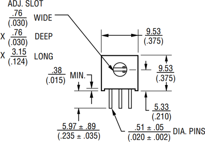 3386B-1-253LF Bourns Electronics GmbH Trimmer Potentiometers Image 2