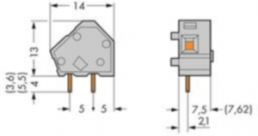 Leiterplattenklemme, 1-polig, RM 7.5 mm, 0,08-2,5 mm², 24 A, Käfigklemme, orange, 236-756