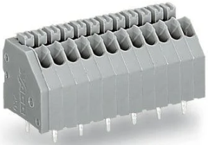 Leiterplattenklemme, 12-polig, RM 2.5 mm, 0,14-0,5 mm², 2 A, Push-in Käfigklemme, grau, 250-412