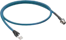 Sensor-Aktor Kabel, RJ45-Kabelstecker, gerade auf M12-Kabeldose, gerade, 4-polig, 0.5 m, TPE, blau, 1.5 A, 7627