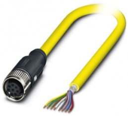 Sensor-Aktor Kabel, M12-Kabeldose, gerade auf offenes Ende, 8-polig, 10 m, PVC, gelb, 2 A, 1406081