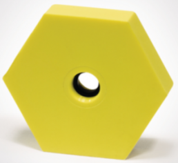 Befestigungselement mit RFID-Transponder, Hochfrequenz 13,56 MHz, 38,39 x 33,4 x 8 mm, gelb