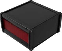 Aluminium Profilgehäuse, (L x B x H) 240 x 233 x 121 mm, schwarz/rot (RAL 9005), IP65, 007504010