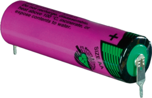 Lithium-Batterie, 3.6 V, LR6, AA, Rundzelle, Lötstift