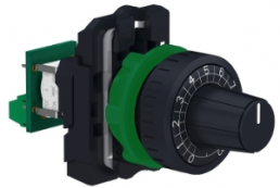 Potentiometer 4,7 kΩ, 1 W, linear, schwarz, Frontring schwarz, Einbau-Ø 22 mm, XB5AD912R4K7