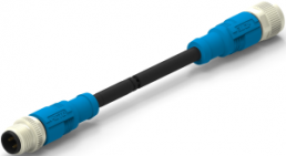 Sensor-Aktor Kabel, M12-Kabelstecker, gerade auf M12-Kabeldose, gerade, 3-polig, 10 m, PVC, schwarz, 4 A, T4162113003-007