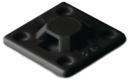 Befestigungssockel, Polyamid, schwarz, selbstklebend, (L x B x H) 19 x 19 x 3.8 mm