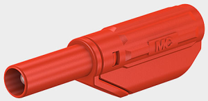 4 mm Stecker, Schraubanschluss, 2,5 mm², CAT II, rot, 66.9706-22