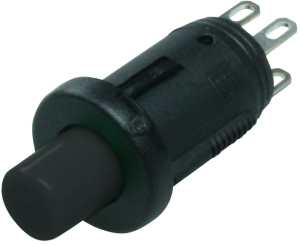 Drucktaster, 2-polig, schwarz, unbeleuchtet, 0,2 A/60 V, IP40, 0041.8842.7107