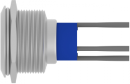 Schalter, 1-polig, silber, beleuchtet (rot/grün), 3 A/250 VAC, Einbau-Ø 25.2 mm, IP67, 2317657-5