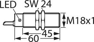 Näherungsschalter, Einbaumontage M18, 1 Schließer + 1 Öffner, 100 mA, Erfassungsbereich 5 mm, 7902935