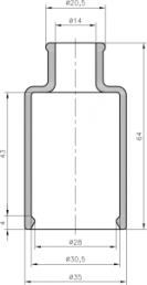 Knickschutztülle, Kabel-Ø 14 bis 28 mm, L 64 mm, Neopren, schwarz
