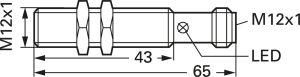 Näherungsschalter, Einbaumontage M12, 1 Schließer, 200 mA, Erfassungsbereich 2 mm, 6011971