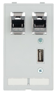 Daten-Modul, USB-Buchse Typ A 3.0/2 x RJ45-Buchse auf USB-Buchse Typ A 3.0/2 x RJ45-Buchse, 39500020133