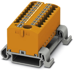 Verteilerblock, Push-in-Anschluss, 0,14-4,0 mm², 19-polig, 24 A, 8 kV, orange, 3273260