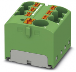 Verteilerblock, Push-in-Anschluss, 0,2-6,0 mm², 7-polig, 32 A, 6 kV, grün, 3273864