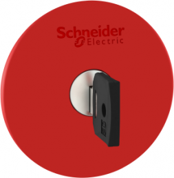Drucktaster, Bund rund, rot, Frontring silber, Einbau-Ø 22 mm, ZB4BS964