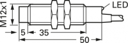 Näherungsschalter, Einbaumontage M12, 1 Schließer, 30 V (DC), 200 mA, Erfassungsbereich 4 mm, 6011975