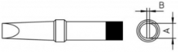 Lötspitze, Meißelform, Ø 6.9 mm, (D x L x B) 0.8 x 33 x 4.6 mm, 370 °C, PT D7